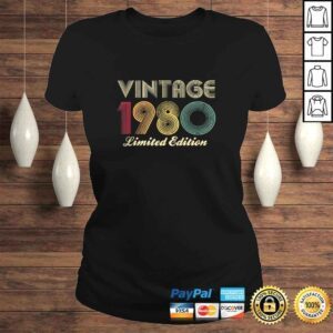 ClassicLadies 40th Birthday Gift 1980 Vintage Limited Edition 40 Years Old TShirt