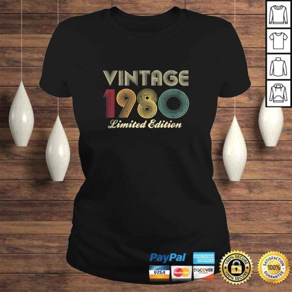 40th Birthday Gift 1980 Vintage Limited Edition 40 Years Old TShirt - Image 3