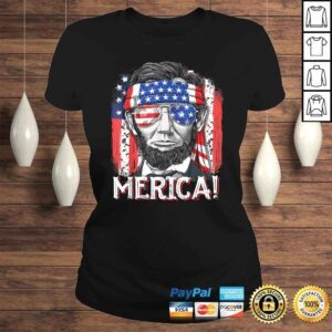 ClassicLadies 4th of July Shirts for Men Merica Abe Lincoln Women Tee Gift 1