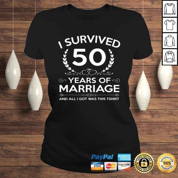 50th Wedding Anniversary Gifts Couples Husband Wife 50 Years Shirt - Image 3