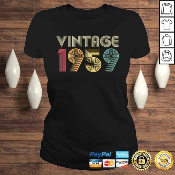 61st Birthday Gifts 1959 61 Years Old Retro Vintage Gift TShirt - Image 3