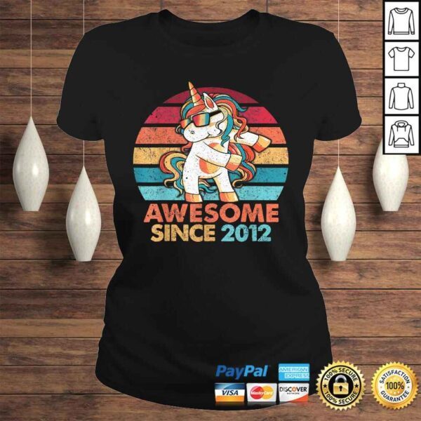 7th Birthday Shirt Awesome Since 2012 Unicorn Flossing Shirt - Image 3