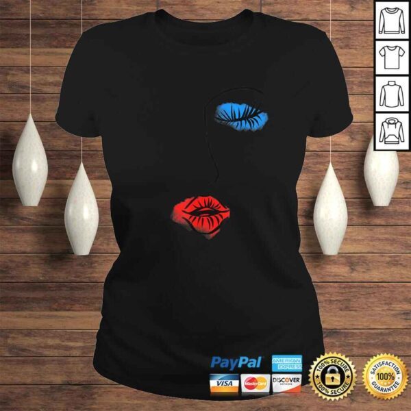 Abstract Art Face Sketch Lipstick Makeup Print Artist Lover Shirt - Image 3