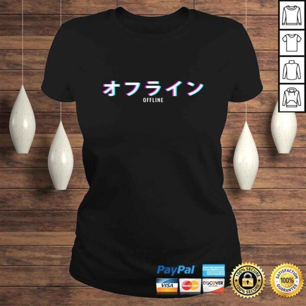 Aesthetic Offline Japanese Text Vaporwave Shirt - Image 3