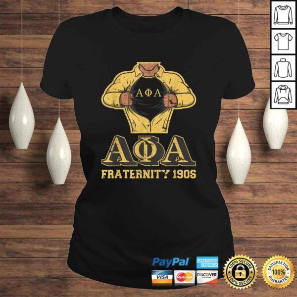 Alpha Fraternity Phi Men's Alpha Frat 1906 Black Gold Shirt - Image 3