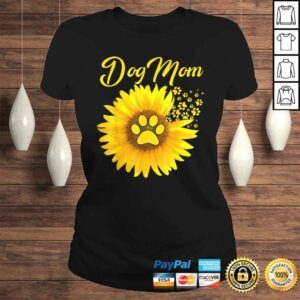 ClassicLadies Amazing Dog Mom Sunflower Dog Paw Shirt