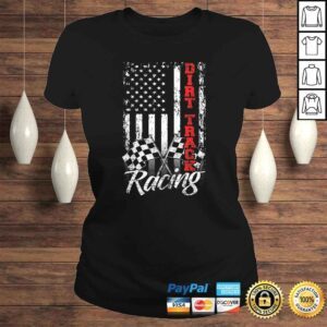 ClassicLadies American Flag Dirt Track Racing Car Bike Driver Racer VNeck TShirt 1