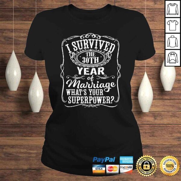 Anniversary Gift 30th  30 years Wedding Marriage Tee Shirt - Image 3