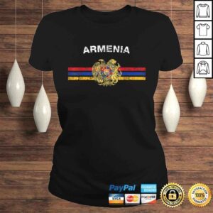 ClassicLadies Armenian Flag Shirt Armenian Emblem Armenia Flag VNeck TShirt