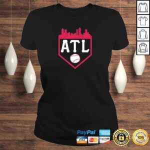 ClassicLadies Atlanta Baseball ATL Vintage Home Plate Skyline Brave Tshirt