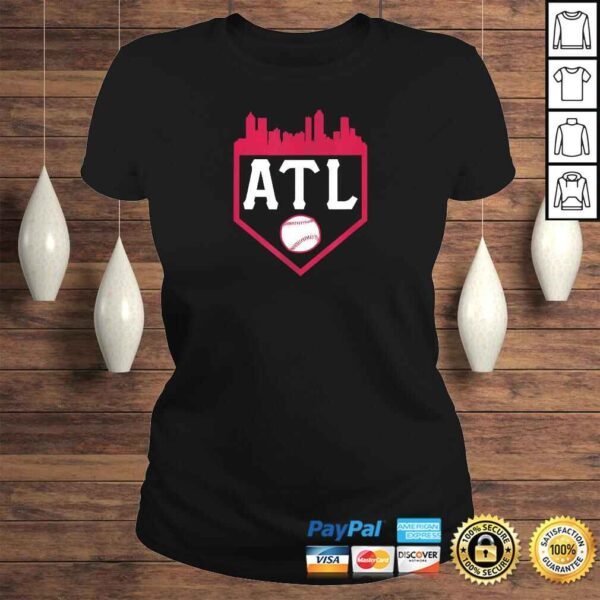 Atlanta Baseball ATL Vintage Home Plate Skyline Brave T-shirt - Image 3