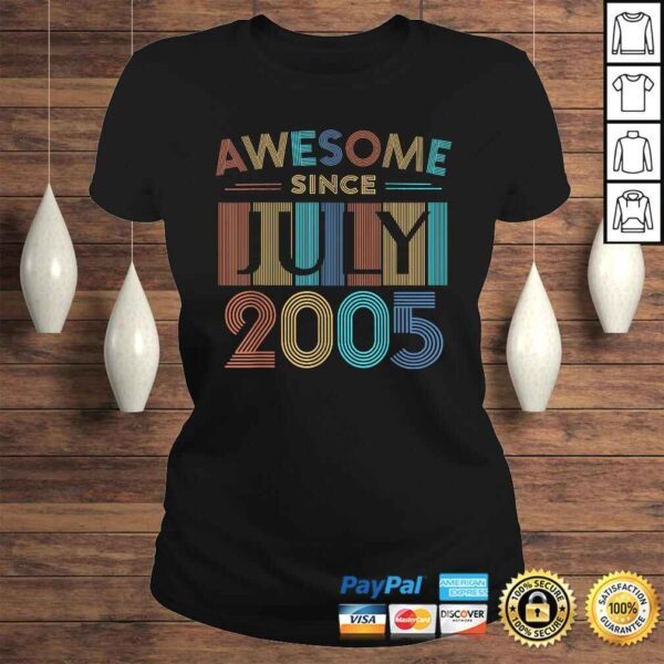 Awesome Since July 2005 15th Birthday 15 Year Old TShirt - Image 3