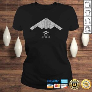 ClassicLadies B2 Spirit Stealth Bomber Tech Drawing Military Airplane Tee