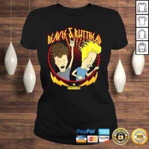 ClassicLadies Beavis and Butthead Metal Colors Rock Out Graphic Shirt