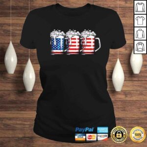 ClassicLadies Beer American Flag Shirt 4th of July Men Women Merica USA