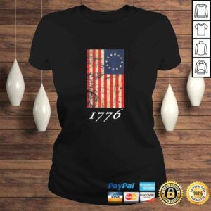 ClassicLadies Betsy Ross Flag 1776 Vintage Revolutionary flag Shirt