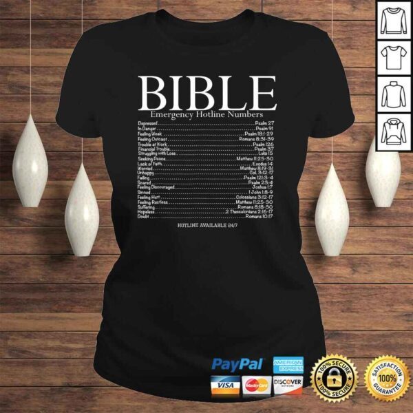 Bible Emergency Hotline Numbers Shirt, Bible Verse Shirt - Image 3