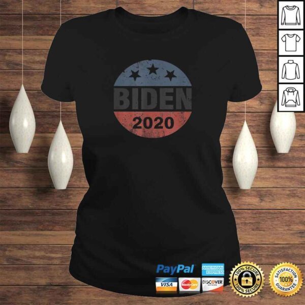 Biden 2020 Joe Biden Vintage Button Tee Shirt - Image 3