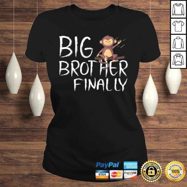 Big Brother Finally Monkey Graphic Shirt for Boys Gift TShirt - Image 3