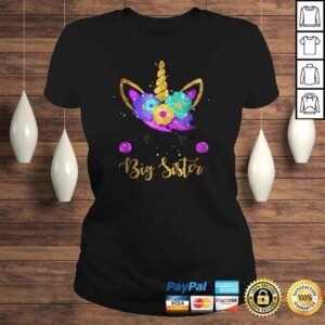 ClassicLadies Big Sister Unicorn Birthday Girl Shirt Unicorn Gift Womens