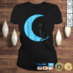 ClassicLadies Black Cat Crescent Moon Sailor Mom VNeck TShirt