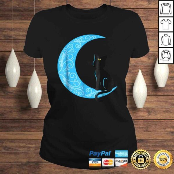 Black Cat Crescent Moon Sailor Mom V-Neck T-Shirt - Image 3