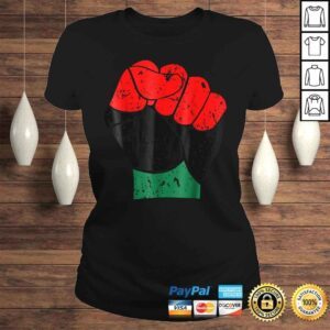 ClassicLadies Black History Shirt Red Black and Green Pride Fist