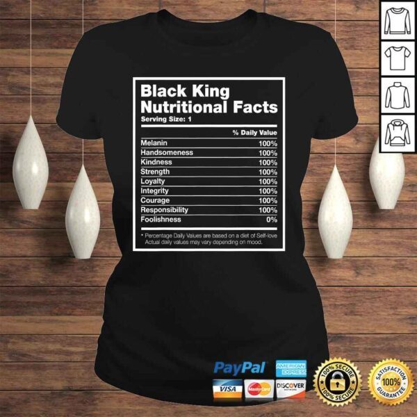 Black King Nutritional Facts Black History Month Shirt Men - Image 3