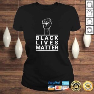 ClassicLadies Black Lives Matter Raised Fist Equal Justice Under Law VNeck TShirt