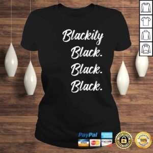 ClassicLadies Blackity black black black statement black history VNeck TShirt