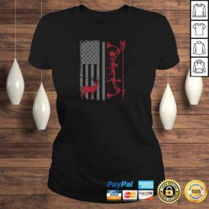 ClassicLadies Bow Hunter American Flag Buckwear Buck Silhouette Hunt Art Pullover Hoodie