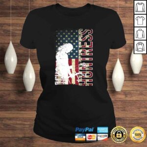 ClassicLadies Bowhunting Gift for Women Huntress USA American Flag Tee TShirt