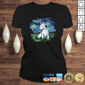 ClassicLadies Bull Terrier Starry Night Impressionist Dog Art by Aja Shirt