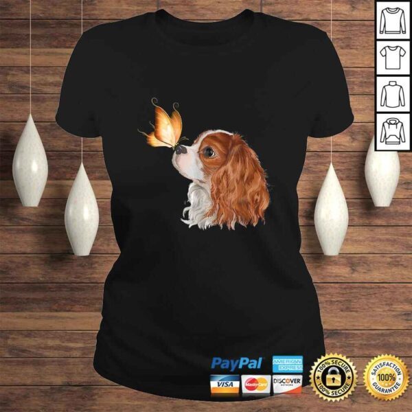 Cavalier King Charles Spaniel with Butterfly - Dog Lover Shirt - Image 3