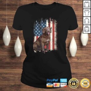 ClassicLadies Chesapeake Bay Retriever American Flag Shirt USA Dog TShirt