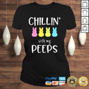 ClassicLadies Chillin With My Peeps Marshmallows Lovers Happy Easter VNeck TShirt