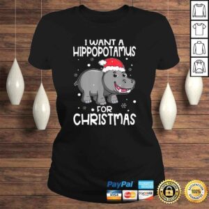 ClassicLadies Christmas I Want A Hippopotamus For Christmas Tee TShirt