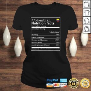 ClassicLadies Colombian Nutrition Facts funny cool graphic TShirt Gift