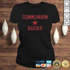 ClassicLadies Communism Sucks America First Anti Communist Socialism VNeck TShirt 1