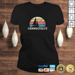 ClassicLadies ConnecticuShirt Vintage Sailboat 70s Throwback Sunset