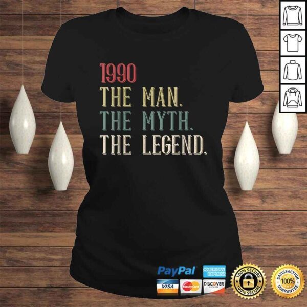 Cool Funny Vintage Retro 30th Birthday Gift 1990 for Men Boy Tee Shirt - Image 3