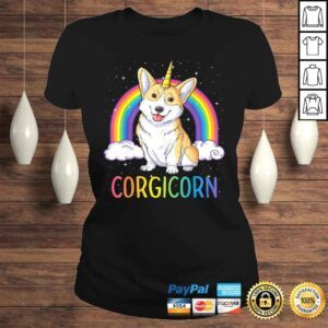 ClassicLadies Corgicorn Corgi Unicorn Shirt Girls Space Galaxy Rainbow TShirt