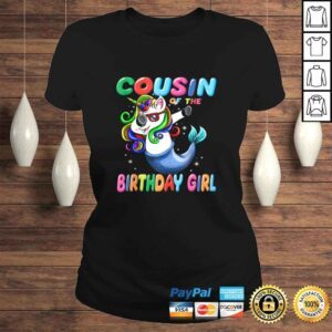 ClassicLadies Cousin of the Unicorn Birthday Girl Shirt Mermaid Matching VNeck TShirt