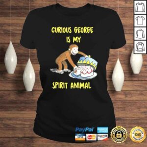 ClassicLadies Curious George My Spirit Animal Eating Cake Graphic Shirt