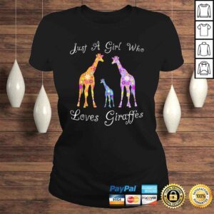 ClassicLadies Cute Floral Giraffe Animal Lover Gifts For Women Girls Shirt