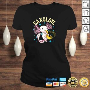 ClassicLadies Cute Funny Saxolotl Adorable Sax Playing Axolotl Animal Pullover Hoodie