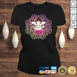 ClassicLadies Cute Ganesh Tee Ganesha in Lotus Meditation Mandala Shirt