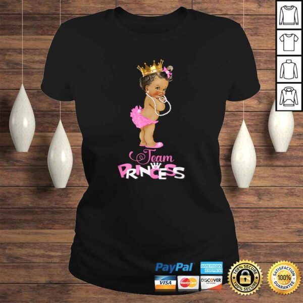 Cute Team Princess Ethnic Team Girl Baby Gender Reveal V-Neck T-Shirt - Image 3