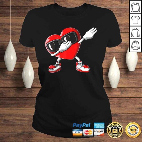 Dabbing Heart Valentines Day Boys Kids Love Dab Dance Shirt - Image 3