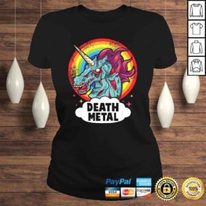 ClassicLadies Death Metal Unicorn Rainbow Rocker Emo Zombie Gift Top